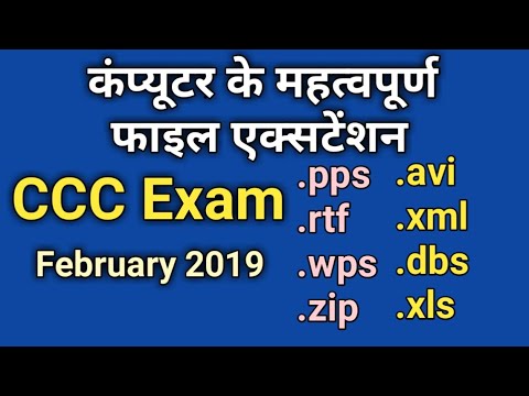 कंप्यूटर का महत्वपूर्ण फाइल एक्सटेंशन | हिंदी में सीसीसी परीक्षा की तैयारी