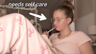 my self care night routine 🎀💌 face mask, nails, bath, & relaxing