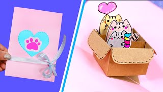DIY Милая 3Д Открытка с Котиками в коробочке💖  Открытка для мамы с Пушином