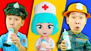 Baby Police Officer Don't Cry Song | BabyPolice, BabyFiremen and BabyDoctor | Lights Baby Songs