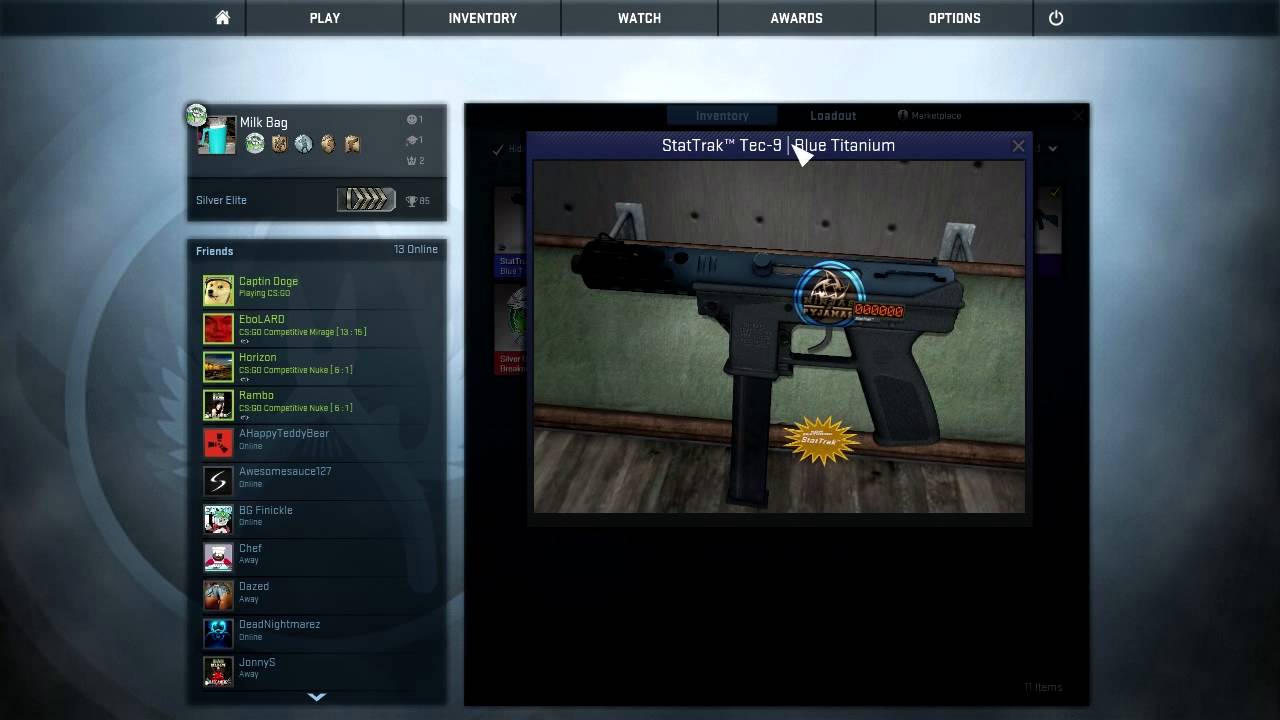 CS:GO Skin Giveaway | StatTrak™ Tec-9 | Blue Titanium (Factory New ...