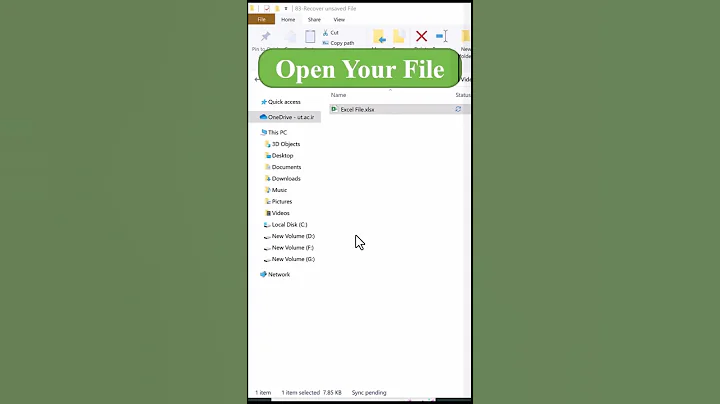 How to recover an unsaved file in Excel | #shorts
