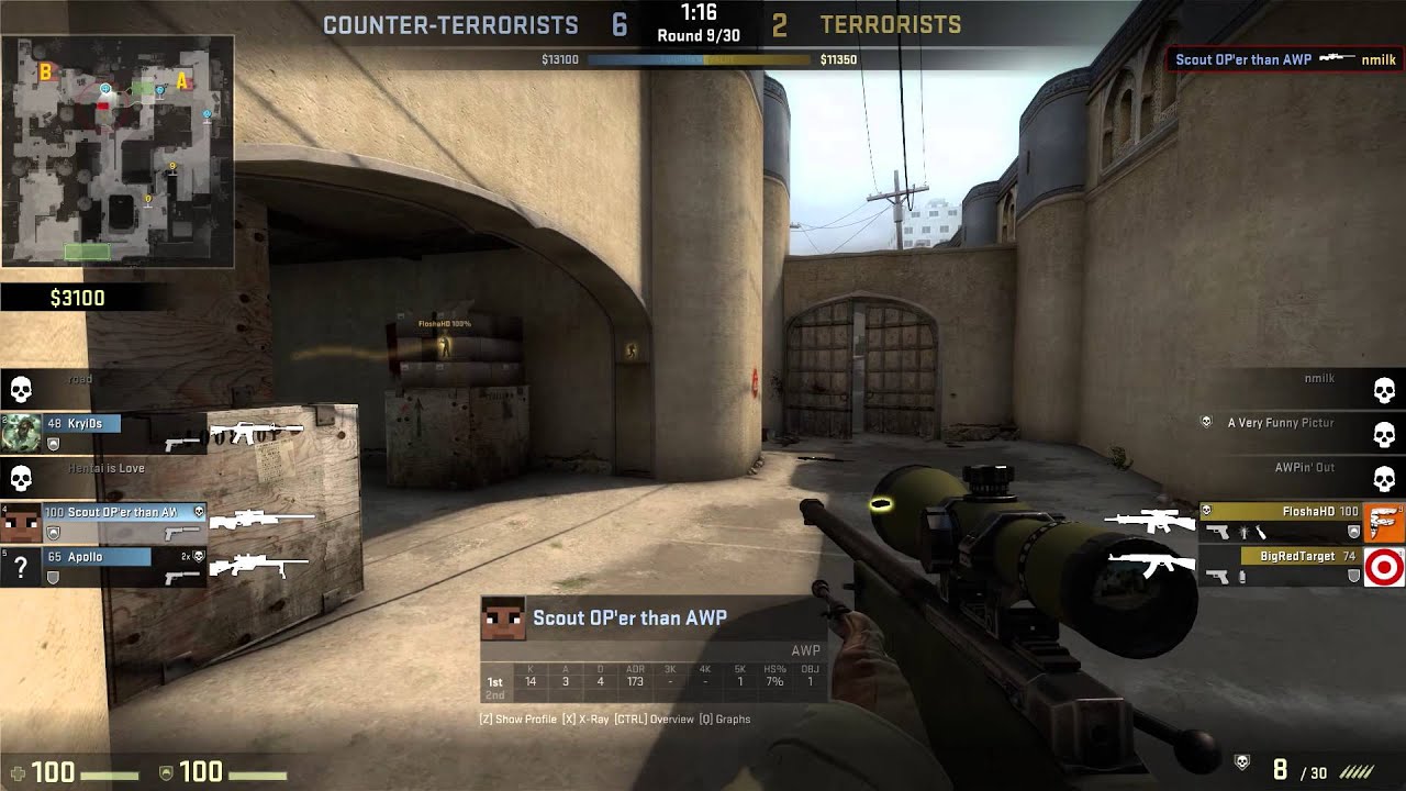 Wisecraker1 Plays CS:GO | Dust II Match Highlights (Ace) | 1080p @ 60FPS (When it processes)