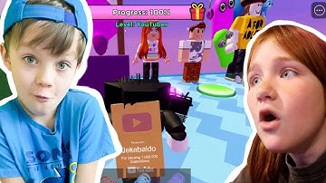 Jessy plays A for ADLEY Roblox Obby and gets Golden Play Button! PART 2