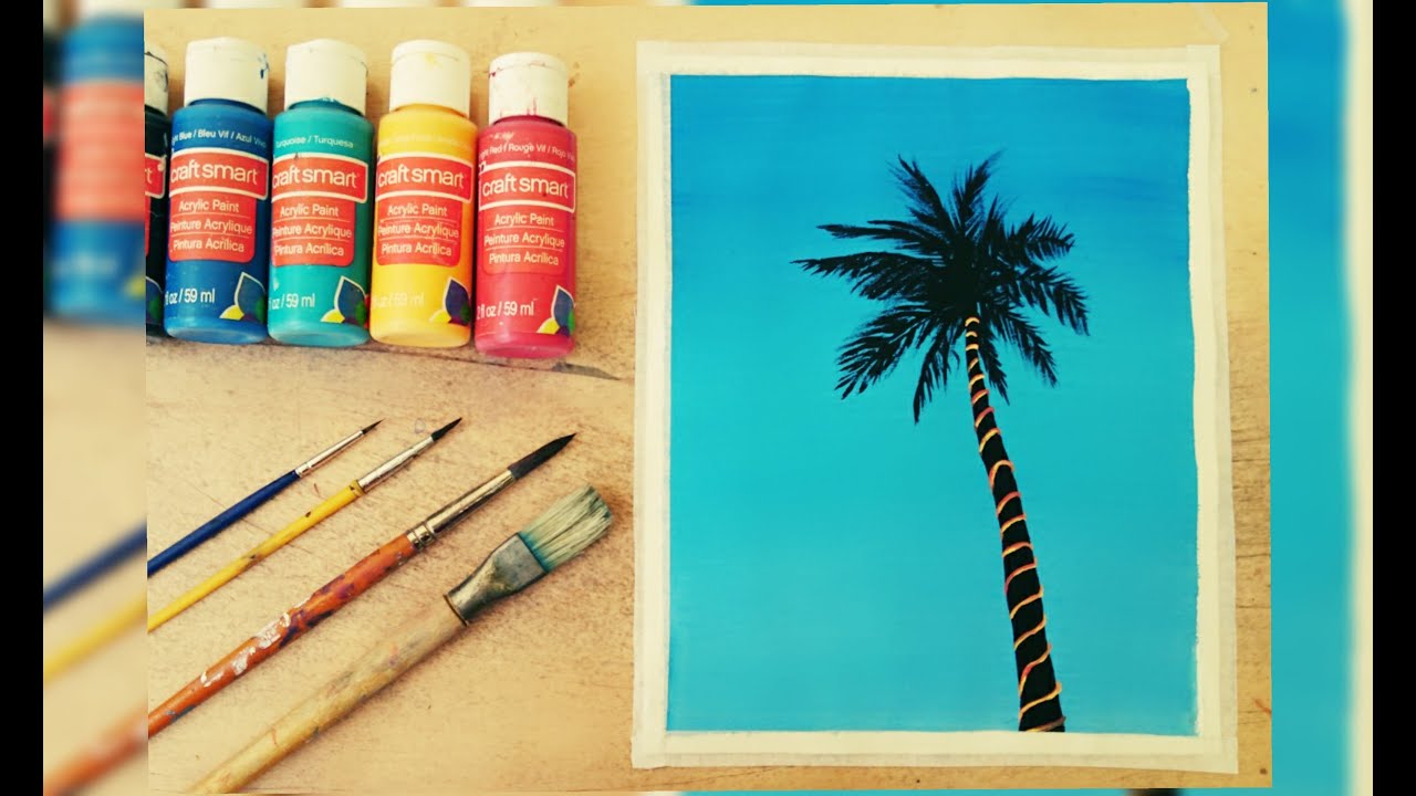 How to paint blue sky easy acrylic painting for beginners tayyaba