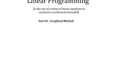 Linear Programming: Maximization - ACCA/CIMA (Graphical Method)