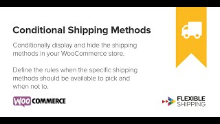 Conditional Shipping Methods - Plugin's Interface
