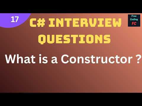 What is a Constructor ?  | C# Interview Questions |