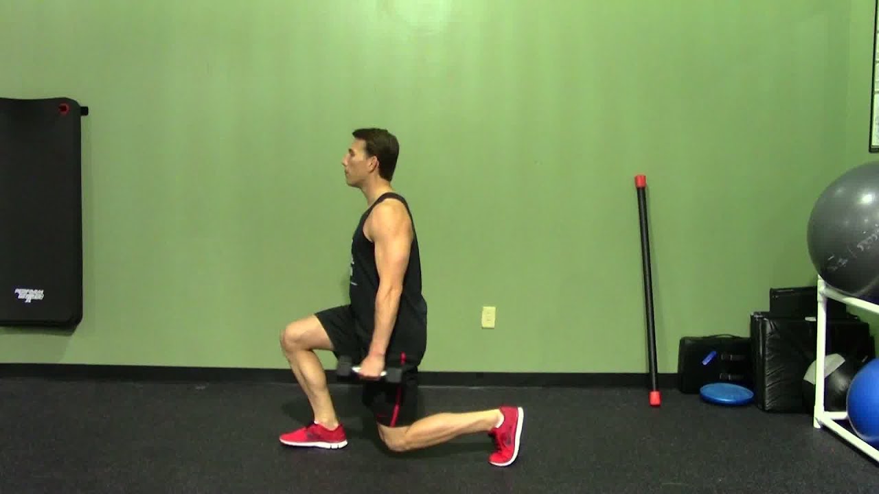 Walking Lunge - HASfit Lunge Exercise Demonstration - Dumbbell Lunge ...