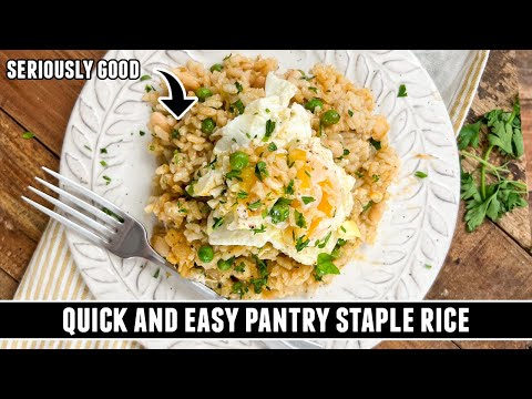 Spanish style rice with white beans and eggs, from the video