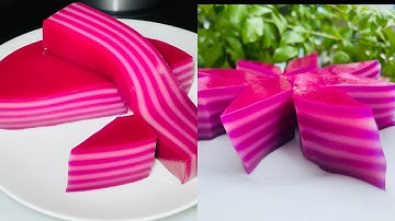 Bánh da lợn lá cẩm nước cốt dừa - Cách pha bột mới giúp bánh mềm dẻo để lâu không bị cứng