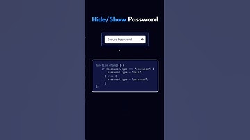 Show/hide password using JavaScript #css #js