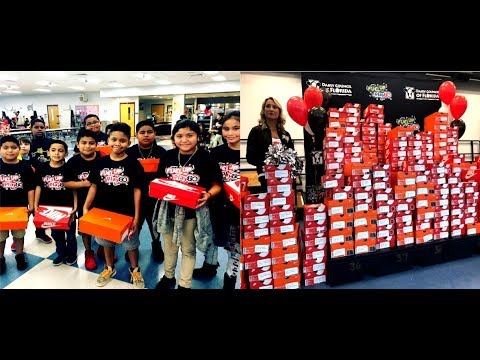 Buccaneers, Florida Dairy Council donate new shoes to students at Reddick Elementary School