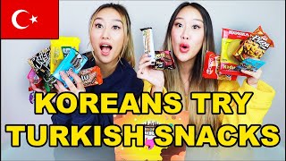 KOREAN SISTERS TRY TURKISH SNACKS FOR THE FIRST TIME! 😱