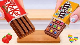 Miniature Rainbow Cake Decorating 🍫🌈 ASMR Satisfying Rainbow Chocolate KITKAT Cake with M&M