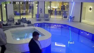 guy didnt look forward and ran into a pool