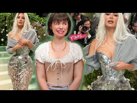 Kim Kardashian was a tight laced corseted mess at the Met Gala