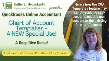 QuickBooks Online Accountant - Chart of Account Templates New Special Use