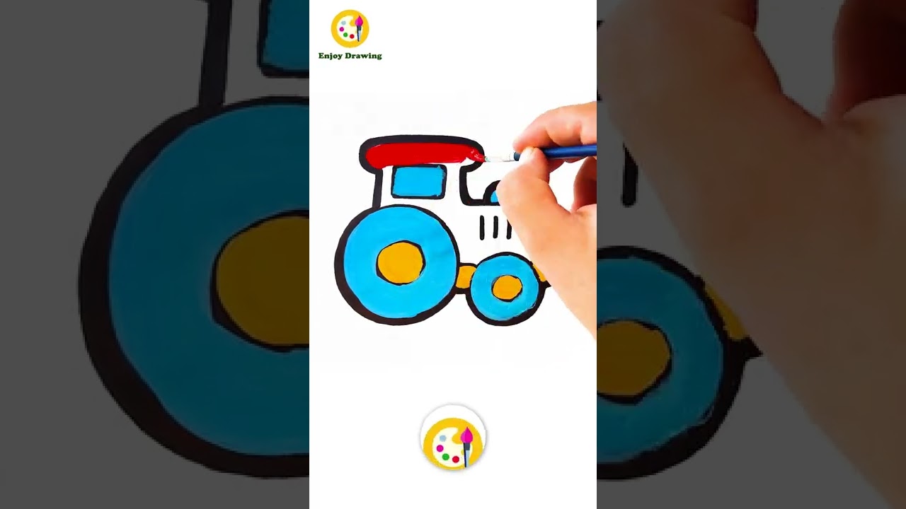 TRACTOR Drawing: How to Draw A TRACTOR EASY for Kids | ENJOY DRAWING