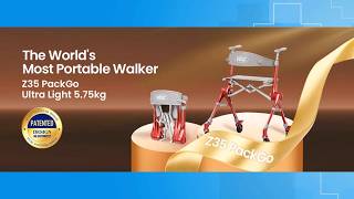 VOCIC Z35 Super Lightweight Rollator: Less than 6kg Backpack sized rollator