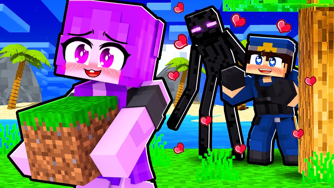 POLICIAL se APAIXONADO pela GAROTA ENDERMAN no MINECRAFT!