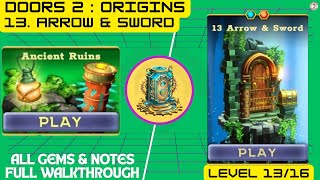 Doors Origins Level 13 Arrow & Sword Walkthrough [All Gems] [All Notes]