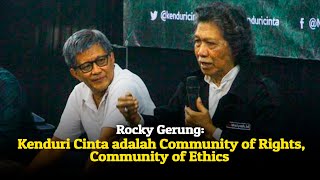 Rocky Gerung: Kenduri Cinta adalah Community of Rights, Community of Ethics