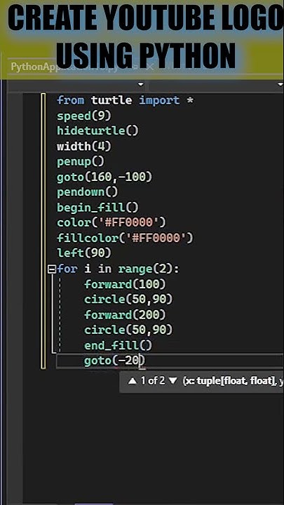 Draw youtube logo using python | turtle graphics #python #programming ...