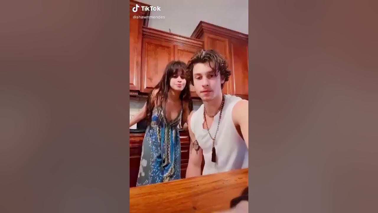 Shawn Mendes and Camila Cabello dancing via tiktok Shawn Mendes and Camila Cabello dancing via tiktok