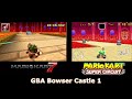 GBA Bowser Castle 1 Mario Kart Super Circuit And 7 Comparison 