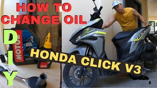 PAANO MAG CHANGE OIL AT GEAR OIL SA HONDA CLICK V3 | DIY HOW TO CHANGE OIL HONDA CLICK V3