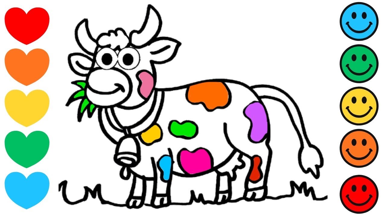 How to Draw a Cute Cow 🐄✨ | Animals Drawings Easy | Step by Step Art Tutorial