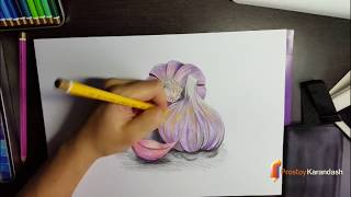 Как нарисовать чеснок цветными карандашами Как нарисовать чеснок цветными карандашами