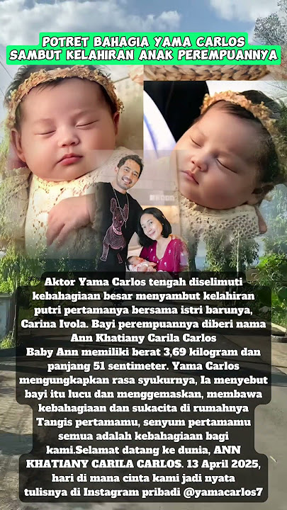 Potret Bahagia Yama Carlos Sambut Kelahiran Anak Perempuannya #shorts