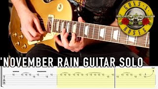 'November Rain' by GNR - End Guitar Solo - Lesson with TABS chords