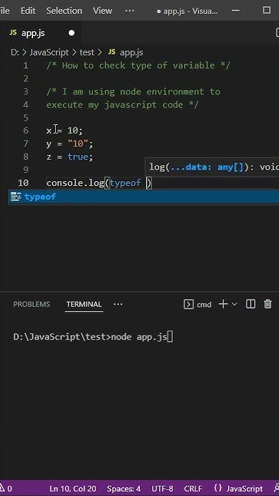 How to check type of variable in JavaScript - YouTube