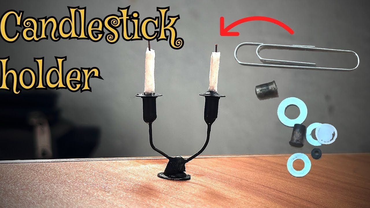 DIY making Miniature candlestick 🕯️ holder for dollhouse 