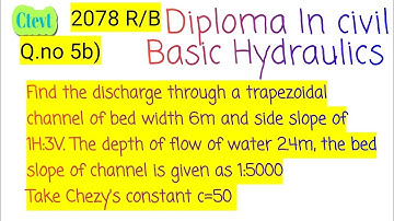 ctevt :Basic Hydraulics 2078 exam Paper solution #diploma engineers #all numerical # solve # nepal