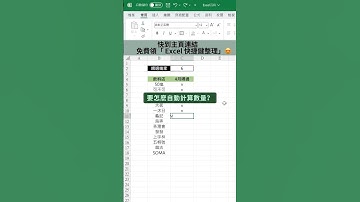 自動計算數量 #Excel百科 #Excel教學