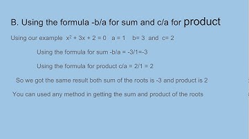 Mathematics 9 week 3 Characterizing and describing roots of quadratic equation (©️Ma’am Justine)