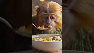 "Ouch It's Hot! Funny Baby Monkey Tries Soup for First Time 😂😭"