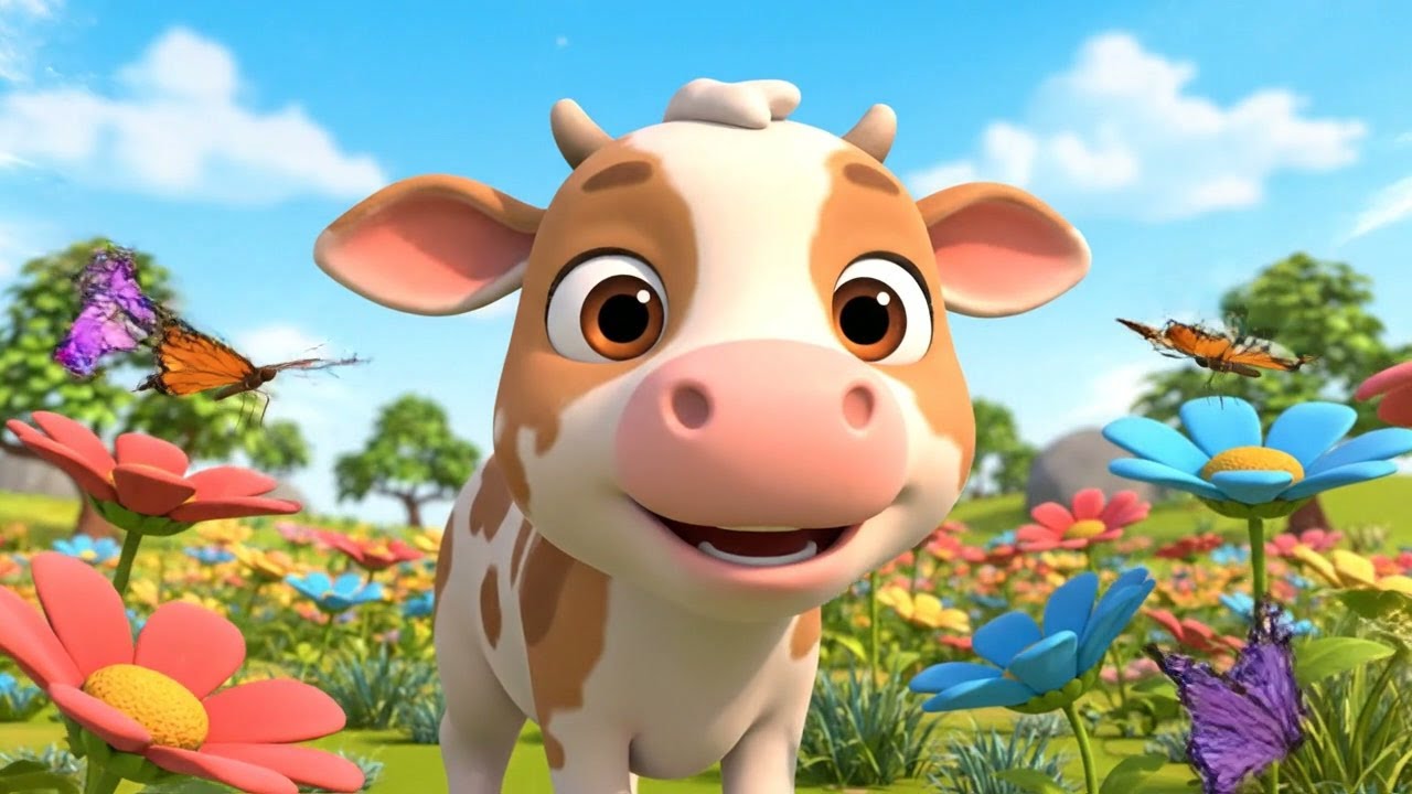 The Shy Baby Cow Peeked Through the Gate | Funny Toddler Song | Kids Rhymes