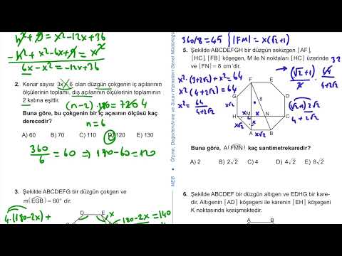 10. Sınıf Matematik Kazanım Kavrama Test 28 (Çokgenler) Çözümler