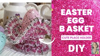 HOW TO DIY ROUND BEADED BAG│BASKET FOR EASTER  PLACE SETTING