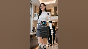 A beautiful robot receptionist escorts a hotel guest to their room #humanoidrobot #ai