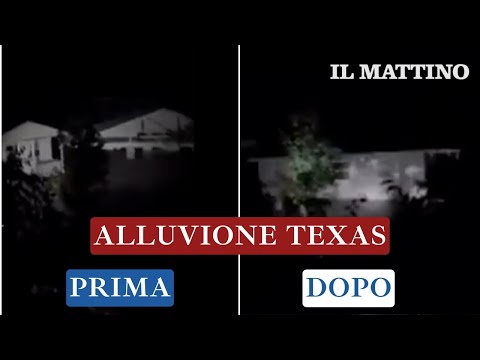 Video Alluvione in Texas, una casa portata via dalla piena del fiume Guadalupe