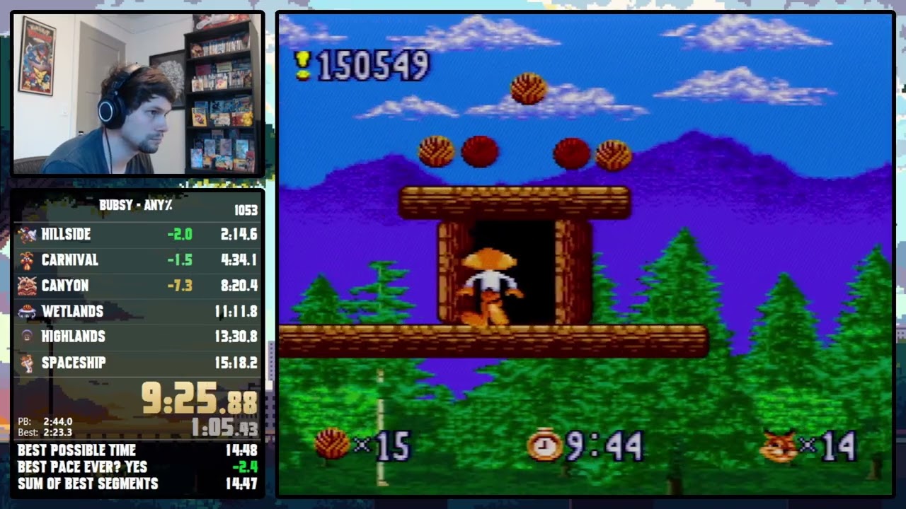 Bubsy: Any% - 14:53 (WR)