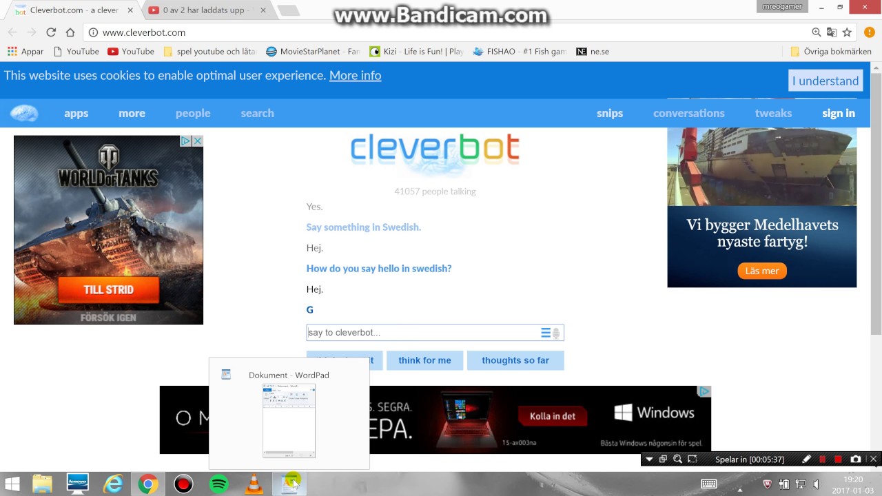 pratar med cleverbot YouTube