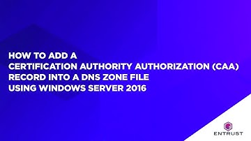 How to add a CAA record into a DNS zone file using Windows Server 2016