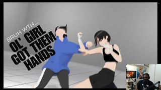 【Girls Fight】Fight01 - Raichi vs Anne【Blender】🔥Mr. June's Reaction🔥